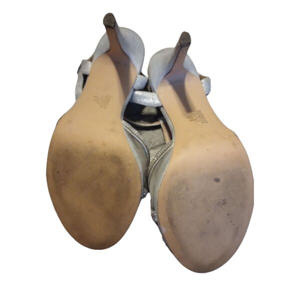 I Miller Women's Size 8.5 Sparkly Silver High Heel Shoes - Picture 5 of 7